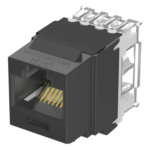 PANDUIT NK6X88MBL – Conector Keystone / Cat 6A / 8P8C / UTP / 22-26 AWG / T568A/B / 50 μin Oro / Negro