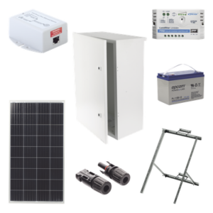 EPCOM POWERLINE PL-1224G-1R – Kit Solar de 14 W con PoE Pasivo 24 Vcc para un radio de Ubiquiti airMAX o Cambium ePMP