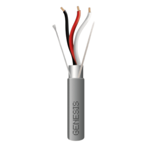 GENESIS 2228-1109 – Cable para Alarma / 3x18 AWG / Blindado con Dren / Riser FPLR-CMR / 305 m (1000 ft) / Gris