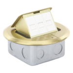 THORSMAN TH-MCPD-B – Mini Caja de Piso Redonda / Bronce / 3 Puertos / 0.829 kg / Voz y Datos / Keystone