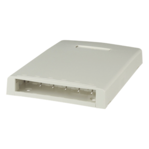 PANDUIT CBXF6IW-AY – Caja de Montaje en Superficie / 6 Puertos Mini-Com / 24 m / 78.7 ft de Fibra con Búfer / Blanco Mate