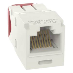 PANDUIT CJ5E88TGIW – Conector Jack RJ45 / Mini-Com TG / Cat 5e / 8P8C / Sin herramienta de impacto / -10°C a 65°C / Blanco mate