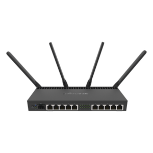 MIKROTIK RB4011IGS+5HACQ2HND-IN – Router con Wi-Fi 4x4 MU-MIMO, hasta 2 watts de potencia, antenas de 3 dBi, 10 puertos Gigabit, 1 Puerto SFP+