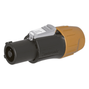 SEETRONIC SAC3FCB-N-W – Conector PowerCom Macho / IP65 / 20 A a 250 V CA / Tres Núcleos / Bloqueo Rápido / Carcasa Amarilla