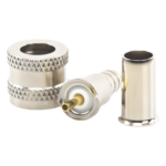 RF INDUSTRIES,LTD RFU-600-1 – Conector Mini UHF Macho / 50 Ohm / Anillo Plegable / RG-58/U, RG-142/U / Níquel, Oro, Delrin