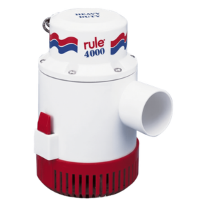 RULE 56D – Bomba de Achique Sumergible / 4,000 GPH / 12V CD / Ejes de Acero Inoxidable / Protección Térmica TCO / ISO 8849 Grado Marino