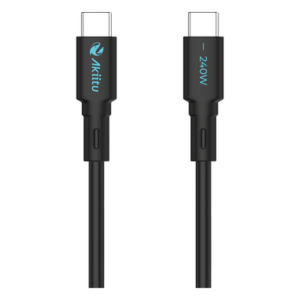 EZVIZ AK-PAC24SM-S – Cable de Carga USB-C a C / 240W / GaN / 480 Mbps / 1 m (3.28 ft) / Magnético / Silicona Médica / Aluminio Anodizado