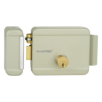 ACCESSPRO ACCESSRIML – Cerradura Eléctrica / Doble Cerrojo / 12 VCA 2.5 A / Activación por Pulso 2 s / Exterior / Puerta Izquierda