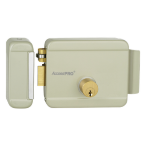 ACCESSPRO ACCESSRIML – Cerradura Eléctrica / Doble Cerrojo / 12 VCA 2.5 A / Activación por Pulso 2 s / Exterior / Puerta Izquierda