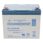 POWER SONIC PS-12350-M6 – Batería de Respaldo AGM/VRLA / 12V 35Ah / Terminales M6 / Vida Útil 5 Años / Certificación UL