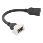 SIEMON MX-HD2.0-02 – Adaptador HDMI / Pigtail Hembra-Hembra / 4K UHD / HDMI 2.0 / Faceplate 2 Salidas / 0.61 m (2 ft) / Blanco