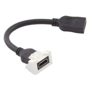 SIEMON MX-HD2.0-02 – Adaptador HDMI / Pigtail Hembra-Hembra / 4K UHD / HDMI 2.0 / Faceplate 2 Salidas / 0.61 m (2 ft) / Blanco