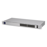 UBIQUITI USW-24 – Switch Capa 2 / 24 Puertos Gigabit / 2 SFP 1G / Sin Ventiladores / Pantalla Informativa / 17.42 x 7.87 x 1.72'