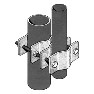 SINCLAIR CLAMP-005 – Abrazadera Dual / Mástil 3.81-8.9 cm (1.5-3.5 in) / Acero Galvanizado / Montaje Paralelo