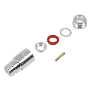 RF INDUSTRIES,LTD RFN-1024-1SI – Conector Coaxial N Hembra / Rosca / Para Cables LMR-400 y RG8/U / Cuerpo Bronce Plateado / Contacto Oro / Aislante Teflón