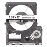 PANDUIT T038X000FJM-BK – Casete de Etiquetas de Poliolefina / Cinta Continua / Negro Sobre Blanco / 9 mm x 7 m (22.97 pies) / Interior-Exterior