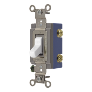 HUBBELL HUB-HBL-1201-W – Interruptor de Palanca Industrial / 15 A / 120-277 V CA / Unipolar / Extra Pesado / Terminales Lateral y Posterior