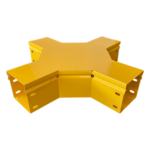 CHAROFIL CHFBXH4X4R8EPK – Cruce Horizontal para Fibra Óptica / 4" x 4" / Radio de Curvatura 8" / Aluminio con Pintura Epóxica / Incluye Accesorios de Montaje