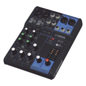 YAMAHA MG06 – Mezcladora de Audio / 6 Canales / 2 Entradas de Micrófono / 6 Entradas de Línea / Phantom +48 V / Chasis Metálico Compacto
