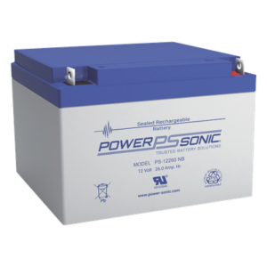 POWER SONIC PS-12260-T12 – Batería de respaldo / 12V / 26AH / Tecnología AGM-VRLA / Terminales T12 / Certificación UL