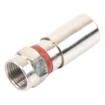 EPCOM TITANIUM TT-CON-510-RG6 – Conector F Macho / Compresión en Línea / Cable RG-6 / Cuerpo Bronce Niquelado / Contacto Oro / Aislante Teflón