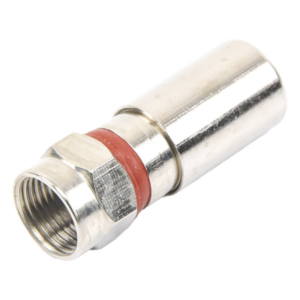 EPCOM TITANIUM TT-CON-510-RG6 – Conector F Macho / Compresión en Línea / Cable RG-6 / Cuerpo Bronce Niquelado / Contacto Oro / Aislante Teflón