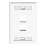 PANDUIT NK2FWHY – Placa de Pared Vertical / 2 Puertos Keystone / 69.8 x 114.3 mm / 2.75 x 4.5 pulg. / Con Espacios para Etiquetas / Color Blanco
