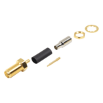 RF INDUSTRIES,LTD RP-3252-1B1 – Conector SMA Hembra Inverso / Chasis D-Plano / Anillo Plegable RG-316 / Cuerpo Niquelado / Contacto Plateado