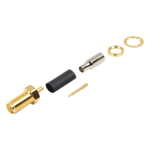RF INDUSTRIES,LTD RP-3252-1B1 – Conector SMA Hembra Inverso / Chasis D-Plano / Anillo Plegable RG-316 / Cuerpo Niquelado / Contacto Plateado