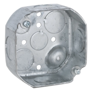 RACO HUB-126 – Caja de Conexión Octogonal / Acero Galvanizado / 6 Entradas / Profundidad 1 1/2 in (38.1 mm) / UL Listed