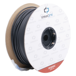 LINKEDPRO BY EPCOM EF-200-SC – Carrete de Fibra Óptica Monomodo / Conectores SC-SC Duplex / Refuerzo Kevlar / 200 m (656.17 pies) / Subterráneo por Tubería