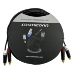 COSMICONN CRC03-2RM-2RM-5-001 – Cable Audio 2 RCA / Conectores Negros / Diferenciador Rojo-Blanco / 5m (16.4 ft)