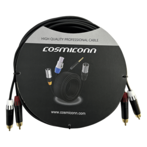 COSMICONN CRC03-2RM-2RM-5-001 – Cable Audio 2 RCA / Conectores Negros / Diferenciador Rojo-Blanco / 5m (16.4 ft)