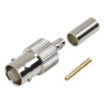 RF INDUSTRIES,LTD RFB-1123-1 – Conector BNC Hembra / Anillo Plegable / Bronce Niquelado / Contacto Oro / Teflón / LP-195, LP-142, RG-58/U, RG-142/U