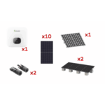 GROWATT MIN6000KIT1 – Kit Solar de Interconexión / 6 kW / 220 Vca / 10 Paneles 645 W / Montaje para 12 Módulos