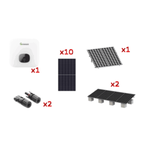 GROWATT MIN6000KIT1 – Kit Solar de Interconexión / 6 kW / 220 Vca / 10 Paneles 645 W / Montaje para 12 Módulos