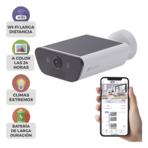 EZVIZ CS-CB5-4K – Cámara IP de Batería con Panel Solar / 4K Ultra HD / Wi-Fi 6 / Visión Nocturna Color 15 m (49.2 ft) / Detección Humana y Vehículos / IP65 / Audio Bidireccional