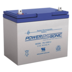 POWER SONIC PS-12550U – Batería AGM/VRLA / 12V / 55Ah @20hr / Terminales U / 5 Años Vida Útil / UL / Sin Mantenimiento