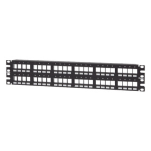 PANDUIT NKPP48FMY – Panel de Parcheo Modular Keystone / 48 Puertos / 2UR / 19" / Numerado / Plano Negro