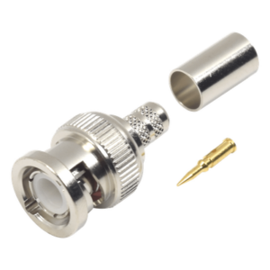 RF INDUSTRIES,LTD RFB-1107-1X – Conector BNC Macho / Anillo Plegable / RG-8/X / LMR-240 / Belden 9258 / Cuerpo Bronce Niquelado