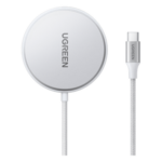 UGREEN 35565 – Cargador Inalámbrico Magnético / 15W / Qi 2 Certificado / USB-C 9V 2.2A / Eficiencia 83% / Cable 1.5 m (4.9 ft) / Material PC+ABS+Aluminio