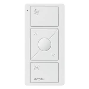 LUTRON ELECTRONICS PJ23BRLGWHF01 – Control Inalámbrico para Ventilador de Techo / 3 Botones / Alcance 9 m (29.5 ft) / RF 431-437 MHz / Batería 10 Años / Interior 0 a 60 °C