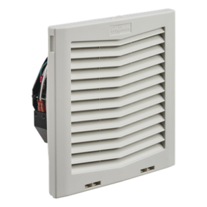 HOFFMAN HF1016414 – Ventilador con Filtro de Montaje Lateral / 159 CFM / 115 Vca / Diseño Click-Fit / Rejillas con Bisagra / Color Gris Claro