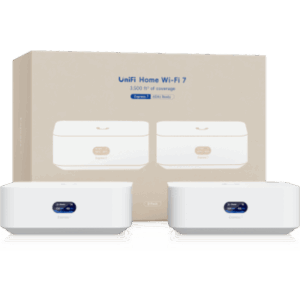 UBIQUITI UX7-2 – Kit Wi-Fi 7 / Cobertura 325 m² (3,500 ft²) / Mesh 2 Nodos / WAN 10GbE / 5.7 Gbps en 6 GHz / 300 Clientes