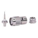 RF INDUSTRIES,LTD RFT-1204 – Conector RF TNC Macho / Rosca / Cable RG-58/U Grupo C / Cuerpo Bronce Niquelado / Contacto Plateado / Aislante Delrin
