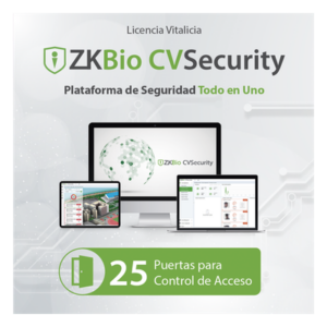 ZKTECO ZK-CV-AC-P25 – Licencia de Software / Control de Acceso / 25 Puertas / Vitalicia / Biométricos Green Label / ZKBio CVSecurity
