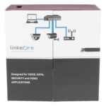 LINKEDPRO BY EPCOM PRO-CAT-5-EXT-LITE-DJ – Bobina de Cable UTP / Cat5e / 305 m (1000 ft) / Doble Forro / Exterior / CMX / 24 AWG / Cobre Sólido / Negro