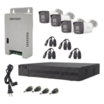 HiLook by HIKVISION HL-2080P-4B-TWA – Kit de Videovigilancia TurboHD / 4 Canales + 1 IP / 2 Megapixel / Audio Bidireccional / Dual Light 30 m (98.4 ft) IR 20 m (65.6 ft) / Exterior IP67 / Fuente Regulada 12-15 VDC