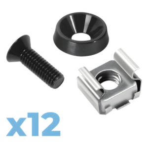 LINKEDPRO BY EPCOM LP-TAT-12 – Juego de Tornillos para Rack / 12 Unidades / M5 / Acero Inoxidable / Tuercas Enjauladas