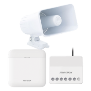 HIKVISION AXPRO-KIT-SIRENA-C – Kit de Alarma Inalámbrico / 48 Zonas / Sirena Exterior 30W IP65 / Relevador 0-36 VDC / Comunicación 433 MHz / AES-128